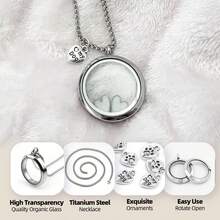Pet Hair Memorial Necklace Storage Teeth Hair My Dog Heart Pendant DIY Openable - Silver - View 4