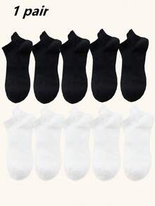 10/20 Pares de Meias Esportivas Unissex Pretas e Brancas de Malha Jacquard de Seda de Gelo Respiráveis, Absorventes de Suor, Antiderrapantes, Minimalistas, de Cano Baixo, Adequadas para Corrida de Verão, Fitness e Deslocamento Diário, Opções de 1/5/10/20/30 Pares - Branco - Visão 7