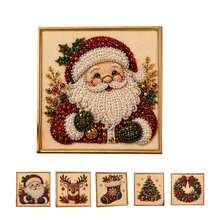 Christmas Pearl Beaded Diamond Painting Kit With Frame, Holiday Wall Decor For Adults, Elegant Home Wall Display, Thoughtful Holiday Gift For Family And Friends, Ideal Christmas Gift For Living Room, Bedroom And Indoor Decoration - A - View 10