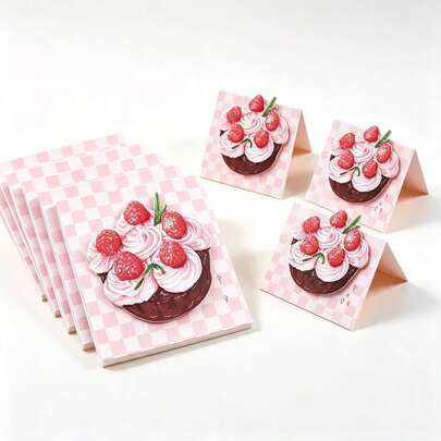 20pcs Strawberry Bread Toast Shaped Sticky Notes, High Aesthetic Value, Student Use, Adhesive, Creative Personalized Memo Pads, Reusable