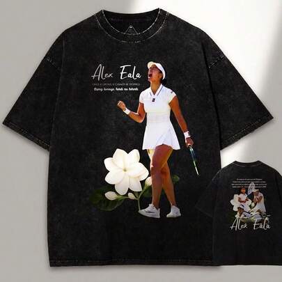 Alex Eala Retro Graphic Shirt Vintage Filipino Tennis Champion T-Shirt Mineral Wash Tee
