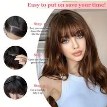 Real Human Hair Wispy French Bangs With Temples,Curved Fringe Hair Accessories,Clip In Air Bangs,Kawaii Hairpieces Quick Hair Change - Multicolor - View 10