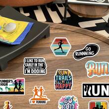 52PCS Cartoon Running Stickers Nostalgia Harajuku Guitar Creative Kawaii Laptop Fashion Art Pictur Phone Cases Suitable Sticker - Multicolor - View 6