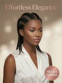 14 Inch Ready To Wear Box Braids Wig, HD Full Lace Front Braided Wig With, Pre-Braided Cornrow Wigs For Black Women - Multicolor - View 14