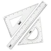 Protractor, Math Set - 3 Pack, Square Ruler Protractor For Geometry - Transparent - View 2