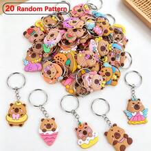 1/20pcs Capybara Keychains, Random Pattern PVC Soft Rubber Key Rings, Cartoon Animal Pendant, Bag Charm Backpack Decoration, Bulk Gifts, Christmas Gifts - Kapibala - View 9