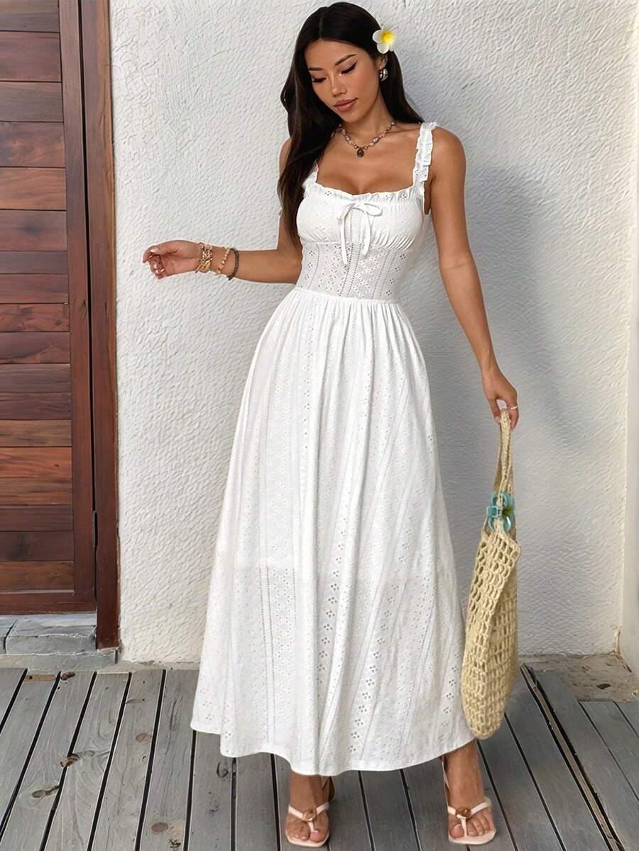 Women Long Dresses - 白色 - 查看 1