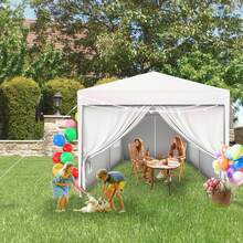 3x3/3x6/3x9m Waterproof Outdoor Canopy Tent Portable Heavy Duty Garden Pavilion With Sidewalls For Patio Party Festival Camping Product Overview - White - View 3