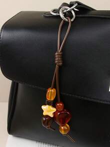 1pc Minimalist Vintage Beaded Keychain Bag Charm,Handbag Charms - Multicolor - View 2