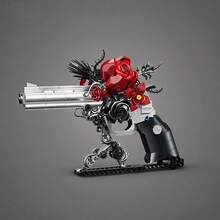 2052pcs Robot Themed Building Blocks, 3D Assembly Puzzle Toy, Green Robot Rose Gun Flight Simulator Optional, Suitable For Model Enthusiasts, Enhances Spatial Thinking And Imagination, Home Decor, Birthday And Holiday Gift, Commemorative Collectible - Multicolor(Bag) - View 10