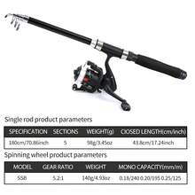KecchKrezing Collapsible Telescopic Straight Handle Fishing Rod Set, Complete Fishing Tackle With Hard Baits, Soft Baits And Hooks Combination, Beginner Lake And River Bank Fishing Gear, With Carrying Storage Bag - Black - View 4