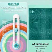 1pc 360 Degree Round Circle Cutter, Manual Rotary Cutting Tool, Can Cut Circles From 3.14 To 12.59 Inches In Diameter, Suitable For Paper Labels, Art Crafts And DIY Projects - Blue - View 19