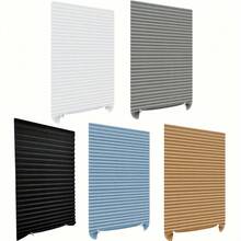 6pcs Cordless Pleated Window Shades – Light Filtering & Room Darkening, Easy-Clip Installation, Smooth Polyester Fabric, Modern Minimalist Design, Wipe-Clean Surface, Ideal For Bedroom, Living Room Or Office – Available In White, Gray, Black, Blue, B - Black-6 Pcs - View 2