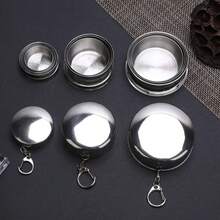 Portable Stainless Steel Cup With Lid - Foldable, Reusable, Multi-Functional Travel Cup, Suitable For Hot Drinks, Outdoor Activities And Sports Occasions, Sports Drink Utensil | Compact Design Cup - Multicolor - View 4