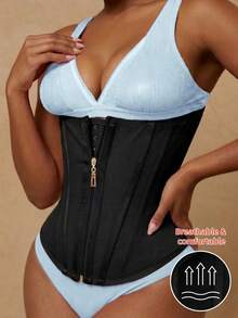 1Pc Colombian Waist Trainer,Waist Cincher Zipper Front Compression Bustier, Women Shapewear, Curves - Multicolor - View 4