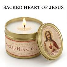 EVODUCK Sacred Heart Of Jesus Religious Candle Gift Box Set, Catholic Christian Prayer Tin Candle With 7 Day Scripture Reflection Guide, Jesus Christ Decor For Bedside Nightstand Living Room, Advent Christmas Get Well Gift For Dad Grandpa Husband Priest - Religious Candle - View 13