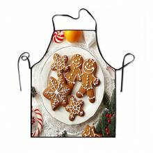 1pc Christmas, Santa Claus, Christmas Bell, Christmas Snowflake, Christmas Reindeer, Christmas Tree, Christmas Snowman, Christmas Penguin, Christmas Cartoon Animal Pattern Chef Apron, Apron, Suitable For Home Decor And Kitchen Use. Made Of 100% Polyester Material, Designed As Sleeveless Style, Perfect For Home Kitchen, Outdoor BBQ Cooking. This Printed Apron Is Unisex, Machine Washable And Reusable, An Essential Kitchen Accessory - Multicolor - View 15