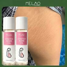 2瓶MELAO紧致身体油，专为妊娠纹设计，妊娠纹护理油和腹部护理油，适合孕期和产后使用，蕴含天然植物油，淡化妊娠纹，紧致肌肤，125毫升 - 玫瑰紅 - 查看 2