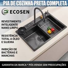 Pia Cozinha Cinza Chuva Voadora 75x45x22cm Acessórios Completos - Tamanho Único - Visão 5