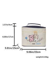 1pc Cartoon Print Makeup Bag, Suitable For Carrying Beauty Essentials, Travel Toiletries Organizer Bag, Large Capacity Storage Bag, Christmas And Halloween Gift - Multicolor - View 7