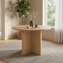 120x120cm Oak Dining Table - Natural Color - 橡木 - 查看 5