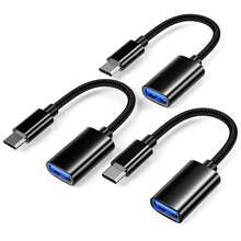 USB-C 轉 USB 轉接頭，USB-C 公頭轉 USB 母頭 OTG 數據傳輸線，加厚尼龍編織連接傳輸線 黑色定向線，鋁合金，USB 3.0 延長線，適用於 iPhone/Pro/Air [多色] - 彩色 - 查看 8