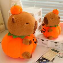 Halloween Pumpkin Capybara Plush Toy, Soft Plush Stuffed Doll, Ghost Pumpkin Doll Pillow, Halloween Party Ornament, Children's Exchange Gift - Multicolor - View 10