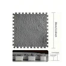 16/10pcs Solid Color Patchwork Floor Mat, Decorative Bedroom Puzzle Carpet, Thickened Foam Floor Pad, Plush Cute Bedside Rug, Soft And Easy To Clean, Interlocking Floor Protection Plush Sound-Insulating Thermal Mat, DIY Decoration - A - View 5