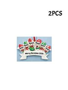Custom Christmas Name Ornament, Personalized 2-6 Names Buddy Pendant, Customized Text DIY Tree Decoration, Customizable Holiday Gift For Family - Style a - View 10