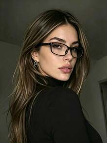 1 Pair Compact Rectangular Glasses, Suitable For Computer, Gaming, TV, Smartphone Use; Lightweight Transparent Frame, Fashionable Style - Multicolor - View 2