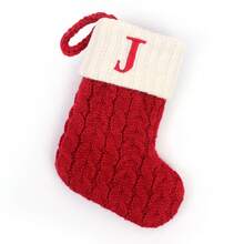 1 pieza Calcetín navideño de punto con alfabeto, decoración de árbol de Navidad, bolsa de regalo de caramelo con bordado de calcetín, bolsa de regalo de calcetín navideño con alfabeto, adecuado para decoración del hogar en invierno y celebraciones festivas, fiestas festivas, fiestas de Navidad, decoración de Halloween, decoración de vacaciones, decoración festiva, regalos de fiesta, decoración divertida para fiestas de Navidad, vacaciones de Navidad, Feliz Año Nuevo, decoraciones navideñas, opción perfecta de regalo de Navidad para amigos - Multicolor - Ver 17