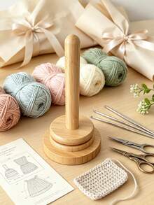 Wooden Yarn Holder, Detachable Yarn Winder, Rotating Yarn Spool Rack, Desktop Yarn Storage Organizer Stand, Wooden Yarn Rack, Desktop Yarn Storage Rack, Tabletop Knitting Tools, Multi-Functional Rotating Wooden Yarn Spool, Crochet Yarn Spool Rack, Bamboo Wooden Knitting Yarn Spool Rack, DIY Yarn Spool Knitting Tools, Ergonomic Design, Desktop Tangle-Free Yarn Storage Tool, Knitting Accessories And Supplies, Suitable For Hand Knitting And Winding, Home DIY Knitting Tools, Yarn Storage - Multicolor - View 8