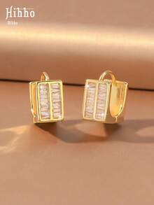 Hihho 1 Pair Luxury Commuter Style Ear Cuffs, Women's Earrings For Daily Wear, Commuting, Dating, Birthday, Evening Party, Gathering - Square - View 10