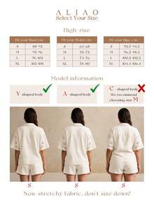 ALIAO Spring/Summer Apricot Embroidered Hollow Out Shirt 2 Pieces Set, Vintage Palace Style, Beach Vacation, Daily Wear Elegant - Apricot - View 9