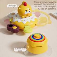 1pc Multifunctional Baby High Chair Suction Cup Spinning Toy Base, Detachable Educational Early Learning Grasping Soothing Toy, Cute Chick And Rabbit Styles, Birthday Gift, Christmas Gift, Holiday Gift, Random Shipment - Mixed Color - View 4