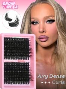 GROINNEYA 256/320PCS Large Capacity Individual Lashes 80-200D Thick Dramatic Lash Clusters 12-26mm Ultra Long Cluster Eyelashes Volume 5D Cluster Lashes For DIY,Single Cluster Eyelashes For Extension,Perfect For Party And Date,Lash Tech Supplies - C - View 2