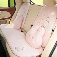 1pc All-Season Car Seat Cushion, Soft & Warm, Non-Slip, Cute Cartoon Design, Universal Size, Fits All Car Models, Winter Essential, Perfect Winter Car Accessory Gift, Best Gift For Friends, Graduation Gift, Back To School Gift, Christmas Decoration, Valentine's Day Gift, Gift For Parents, Halloween Gift, Thanksgiving Gift, Personalized Gift, Birthday Gift, New Year Gift - Pink - View 4