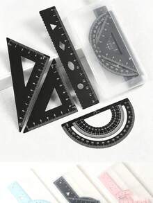 Multifunctional Geometric Ruler Set, Protractor, Triangle Ruler, Straight Ruler, Manual Measurement And Drawing Tools With Storage Box, Suitable For School DIY Woodworking, Learning Assistance, Student Supplies And Back To School Season - View 2