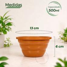 Kit 10 Vasos Cuia 13 Qualidade Premium Resistente Plantas Jardim Horta Flores Samambaia Multiuso - terracota - Visão 6