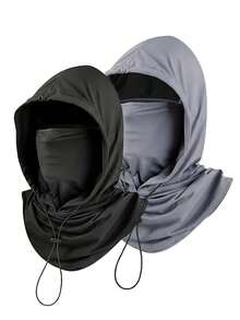 1pc Or 2pcs Unisex Balaclava Face Mask Head Cover, 3-In-1 Sweat-Wicking Quick-Dry Elastic Face Mask With Adjustable Drawstring, Suitable For Cycling, Motorcycle Riding, Running, Jogging, Sports, Hiking, Fishing, Outdoor Leisure - Multicolor - View 8