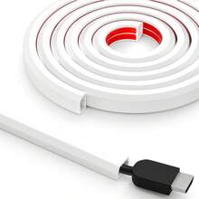 1件 1m/2m/3m/5m長 15mm寬 PVC線纜管理槽，隱形裝飾理線蓋，防踩踏保護套管，自黏式軟線槽附端蓋 - 梯形白色 - 查看 15