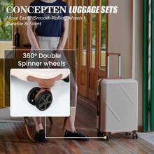 Luggage Sets 5 Piece, Hardside Spinner Suitcases With Wheels, Lightweight Carry On Luggage Set With TSA Lock, 20in 24in 28in ABS - Black - View 4