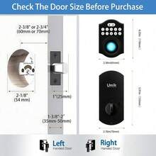 Cerradura inteligente Bluetooth con huella dactilar – Control remoto mediante la aplicación Tuya, cerradura de entrada sin llave con huella dactilar biométrica, contraseña, llave y modo de acceso para el hogar y la oficina – Negro - DS06DSTUYA - Ver 3