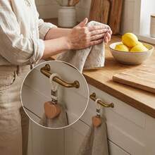 2pcs Bathroom Towel Hooks, Cotton Ring Towel Clips For Bathroom, Kitchen Tea Towel Hooks, Wall Mounted Storage Hooks, Space Saving Organizer, Farmhouse Bathroom Accessories, Cute Rustic Decor, Perfect Mother's Day Gift For Mom's Home - Multicolor - View 7