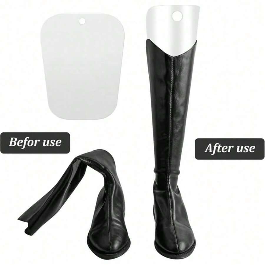 2/10pcs Transparent Long Shaping Inserts, Resilient And Sturdy, Won't Bend Or Collapse, Smooth Edges Won't Damage Sock Cuffs, Suitable For Various Over-The-Knee Long Socks, Stable Shape Retention For Seasonal Storage, Effectively Maintains Sock Shape And Prevents Deformation - A - View 1
