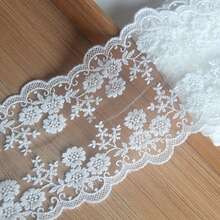 1碼蕾絲飾邊網布緞面邊 DIY 手作材料 邊緣布料 白色蕾絲 - 多色 - 查看 7