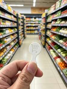 1/3/5/10pcs Random Color Shopping Cart Keychain, Creative Party Favor Pendant, Portable Practical Anti-Loss Shopping Cart Token/Coin Key Ring - Multiple Styles - View 2
