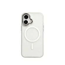 Funda protectora de teléfono con lente electrochapada magnética compatible con iPhone 11 12 13 Pro Max 14 14 Pro Max 15 15 Pro Max 16 16 Pro Max 17 17 Pro 17 Pro Max X XR XS Max - Blanco - Ver 3