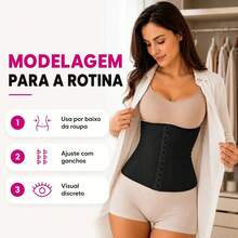 Cinta Modeladora Feminina Ajustável Regulagem Reforçada Compressão Confortável - Push UP - Visão 5