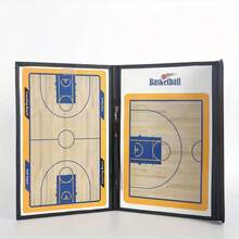 PU Leather Basketball Tactical Board Set, Three-Fold Colorful Folding Design, Strong Magnetic Adsorption Erasable Markers, Portable Pre-Game Tactical Explanation Board, Team Training Command Demonstration With Pen Storage Tactical Drill Board - Multicolor - View 5
